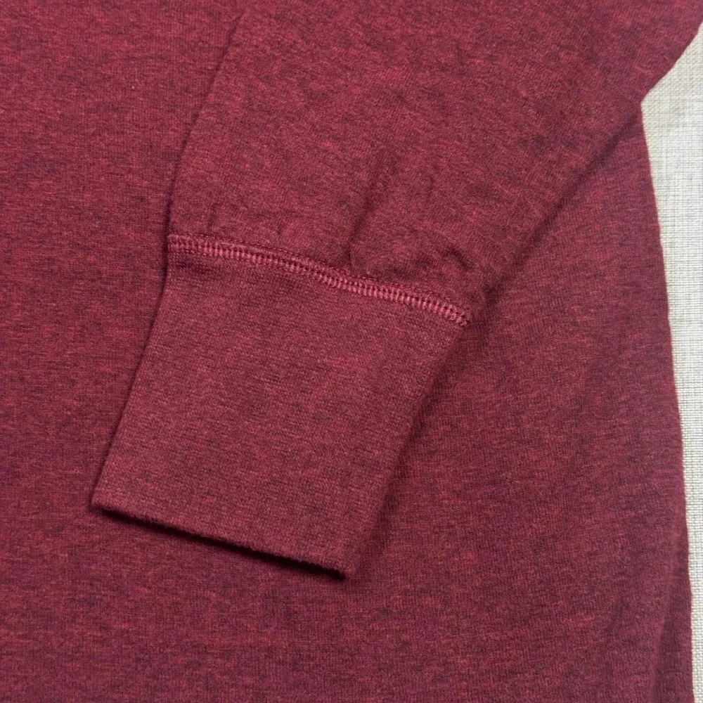 L.L. Bean Two-Layer River Driver's Henley Men Medium Red Long Sleeve Wool Blend